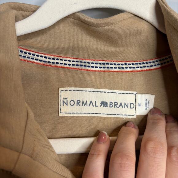 The Normal Brand Puremeso Quarter Zip Pulliver in Dune - Picture 3 of 10